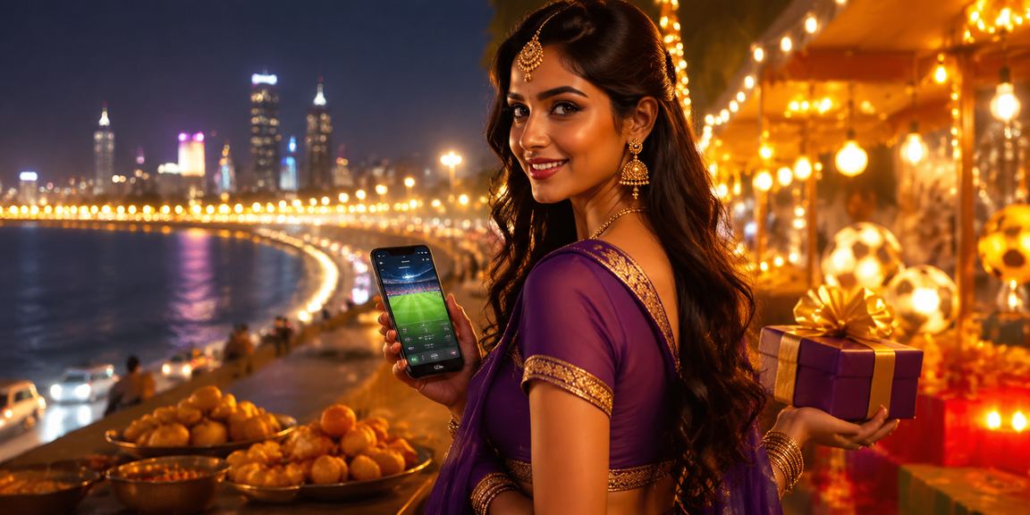 Night market in Mumbai with football betting promotions offering lively atmosphere